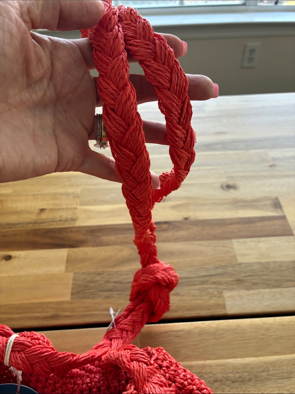 RHODE x Target Orange Straw Papel Raffia Bucket Bag Vaca Resortwear Euro Summer - Picture 7 of 10